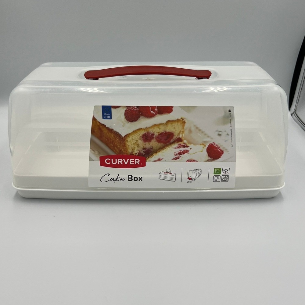 Curver Cake Box Loaf Carrier Unisex One Size White NWT Locking Lid Handle - Picture 2 of 8